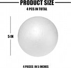 Styrofoam Balls 5 Inch, DIY for Home and School, Smooth Solid Round for Arts - Image 2