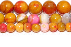 35pcs Round Loose Orange Fire Agate Beads - Image 7