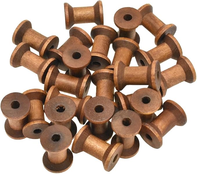 HAHIYO 1.2Inch/3cm 25PCs Light Brown Color Wood Spool by Unknown