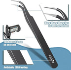 6 Pcs Precision Tweezers Set, Premium Anti-Static Stainless Steel Tweezer - Image 2