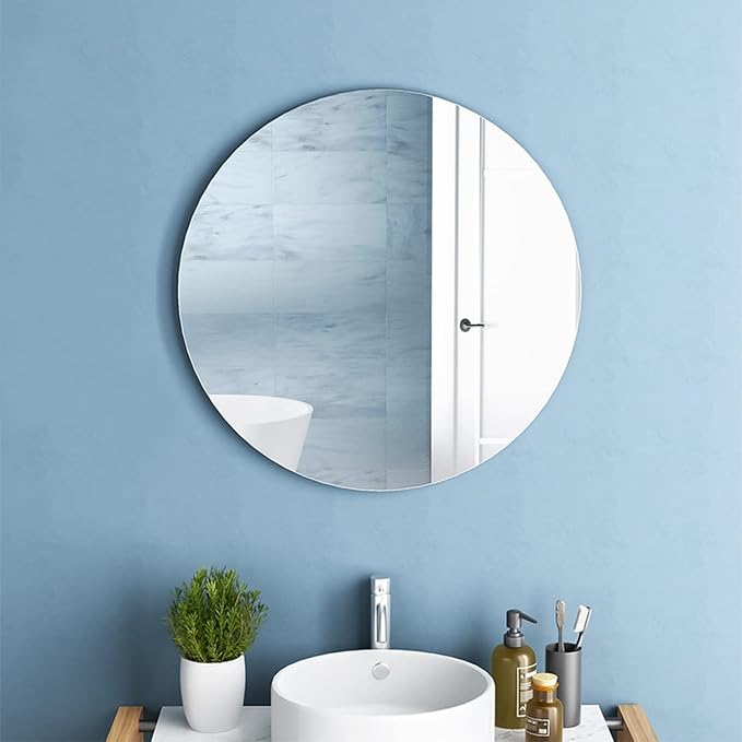 12'' Round Wall Mirror Tiles Self Adhesive Circle Mirror - Image 7