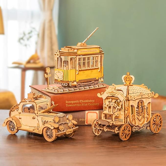 Rowood 3D Puzzles for Adults, Vintage Car Wooden Model Kits to Build, DIY Adult - Image 5