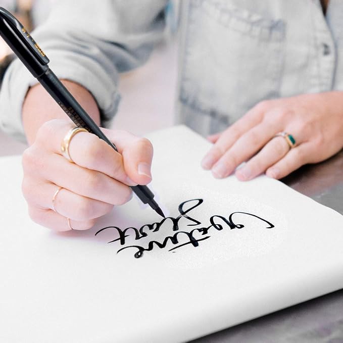Hand Lettering Pens, Refillable Calligraphy Pens Brush Marker Pens Set Black - Image 7