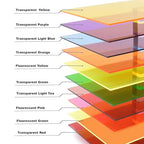 Colored Acrylic Sheets 8x12 – 10 Colors 10 Pcs, 1/8" Transparent Cast Acrylic - Image 2