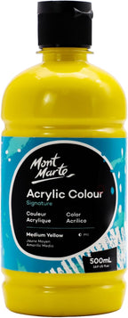Mont Marte Signature Mid Yellow Acrylic Paint, Semi-Matte Finish, Suitable by MontMarte