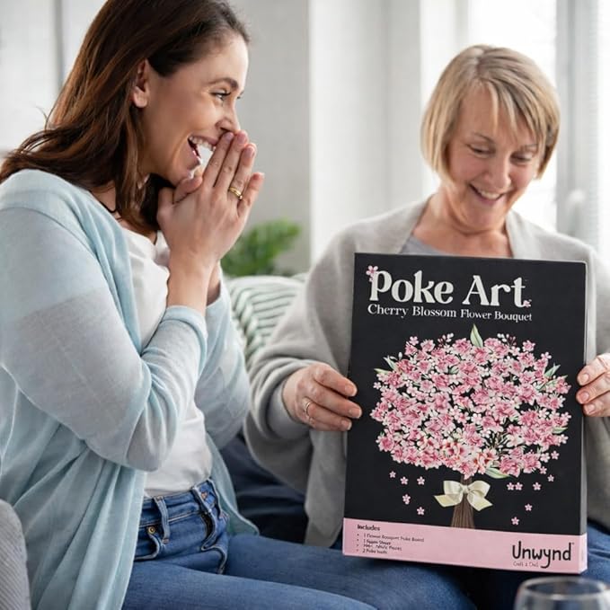 Unwynd Poke Art Cherry Blossom Flower Bouquet | Mess-Free Arts and Crafts - Image 2