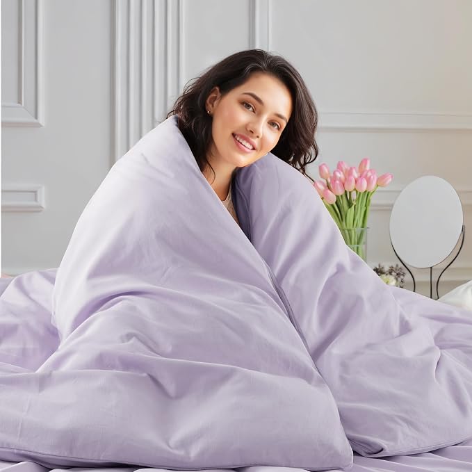 NEXHOME PRO Queen Duvet Cover Set, 100% Washed Cotton - Image 6