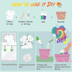 DIY Tie Dye Kits, Emooqi 32 Colours All-in-1 Tie Dye Set Contain 32 Bag Pigments - Image 7