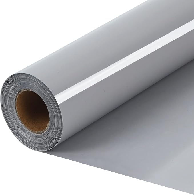HTVVETUR Gray HTV Iron on Vinyl 12Inch by 35ft Heat Transfer Vinyl by HTVVETUR