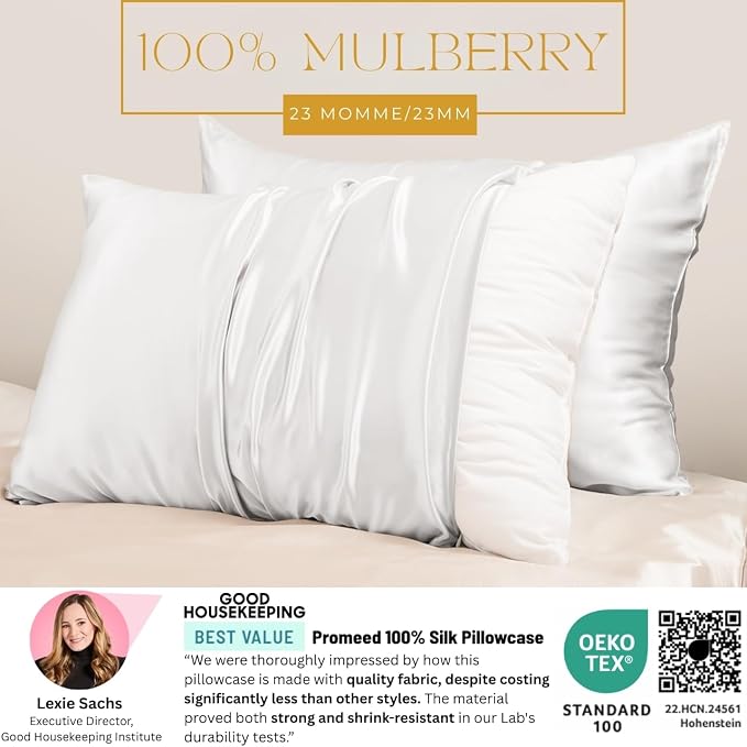 PROMEED 100% Mulberry Silk Toddler Pillowcase 13 x 18, Premium Natural 23 Momme - Image 2