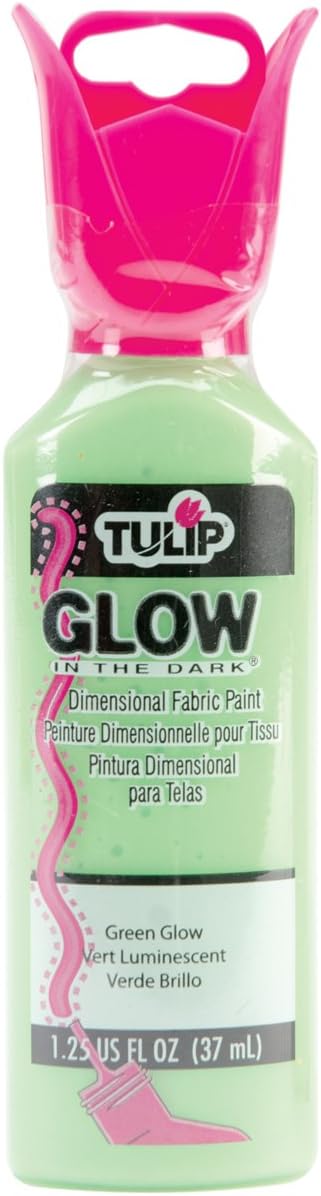Tulip Dimensional Fabric Paint 1-1/4 Ounces-Glow In The Dark-Green by Tulip