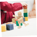 EXCEART Wooden Doll Desktop Ornament Unfinished Blank Figurine 2.75X6.88X4.33In - Image 3
