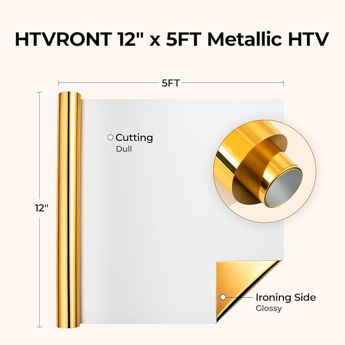 HTVRONT Red Metallic HTV Vinyl - Image 3