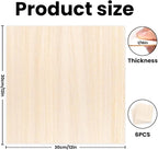 DIYDEC 6 Pack Basswood Sheets 12 x 12 x 1/16 Inch Thin Wooden Sheet Unfinished - Image 2