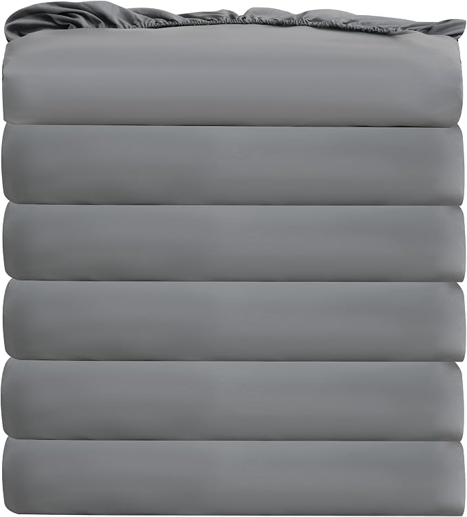 Bulk King Fitted Sheet Only Deep Pocket 6 Pack, Quick Sort Bottom Bed Sheets by Culve