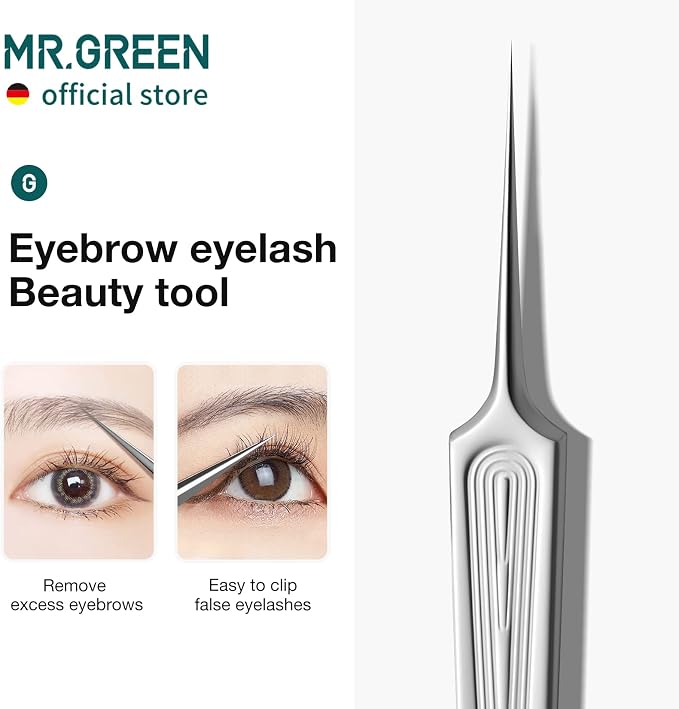 MR.GREEN Ingrown Hair Tweezers Needle Nose Pointed Tips Tweezers - Image 4