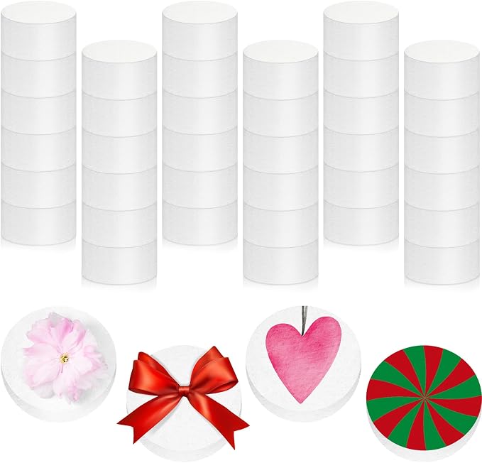 Henoyso 36 Pcs 2 x 2 x 1 Inch Foam Circles, Polystyrene Round Foam Discs by Henoyso