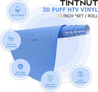 Tintnut Cornflower Blue Puff Heat Transfer Vinyl Roll, easy cut & weed - Image 2