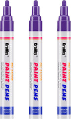 Purple Paint Markers, 3 Pack Oil-Based Waterproof Quick Dry Permanent Paint Pen by Craiiby