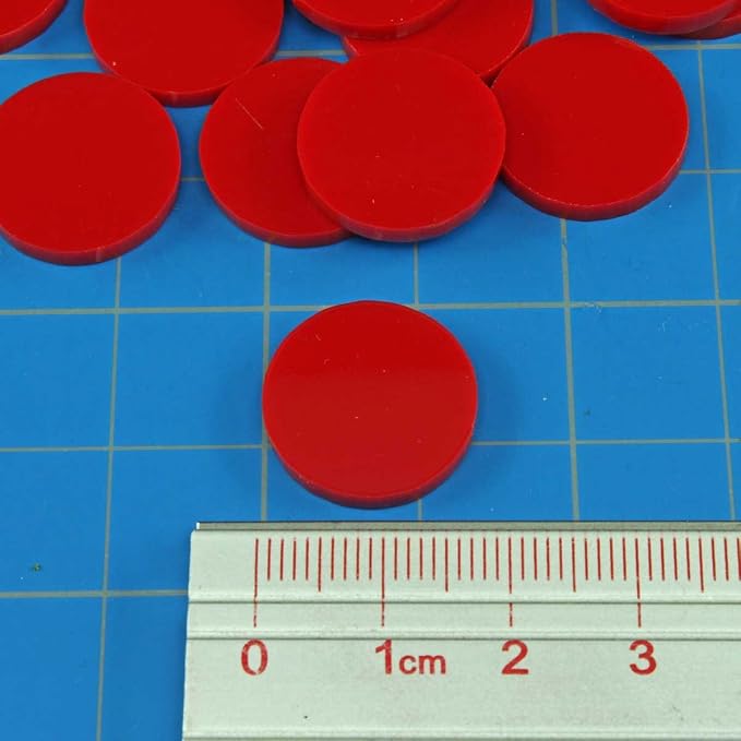 LITKO 18mm Game Tokens | Bingo, Board & Card Counters | Set of 25 | Red | 3mm - Image 2