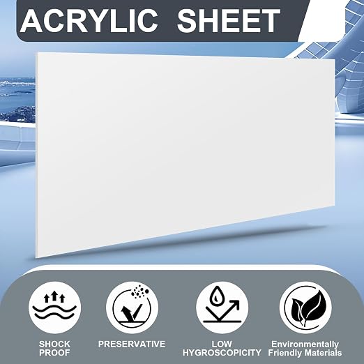 Wonderjune 24" x 48" x 1/8" White Acrylic Sheets Translucent White Cast Acrylic - Image 4