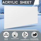 Wonderjune 24" x 48" x 1/8" White Acrylic Sheets Translucent White Cast Acrylic - Image 4