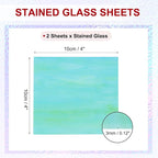 PATIKIL 4 x 4 Inch Transparent Stained Glass Sheets, 2 Sheets Mosaic Glass - Image 2