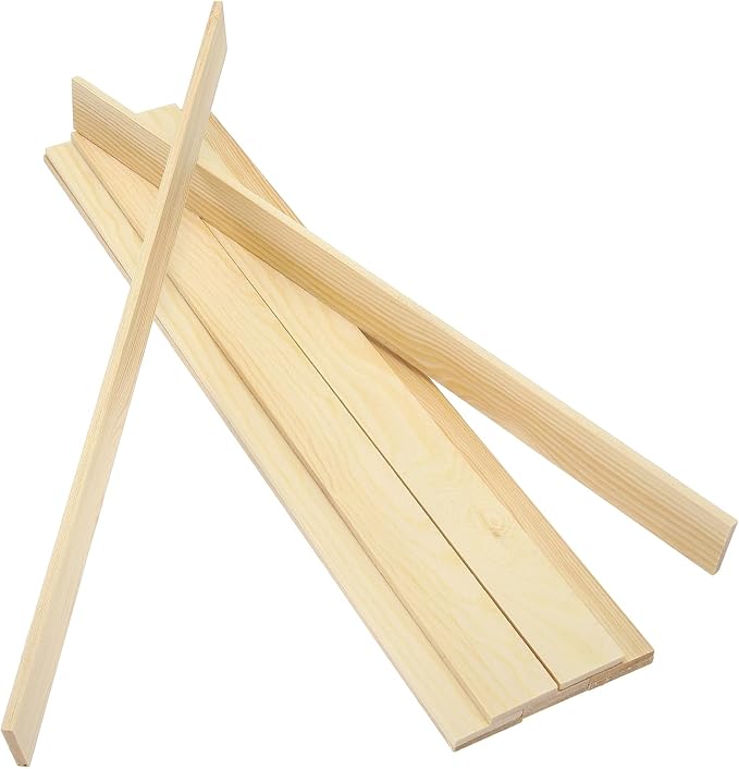 MECCANIXITY 10Pcs Wood Strips Slats, 5/32" x 1‑1/4" x 16" Thin Wood Sticks Flat by MECCANIXITY