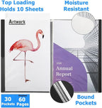 Sooez Heavy Duty Binder with Plastic Sleeves 18"x24", Portfolio Folder with 30 - Image 5