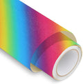 Rainbow Striped Print Permanent Adhesive Vinyl by Unknown