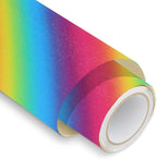 Rainbow Striped Print Permanent Adhesive Vinyl by Unknown