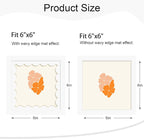6x6 Picture Frame with Wavy Mat, Wooden Real Glass 6 x 6 Photo Frame - Image 2