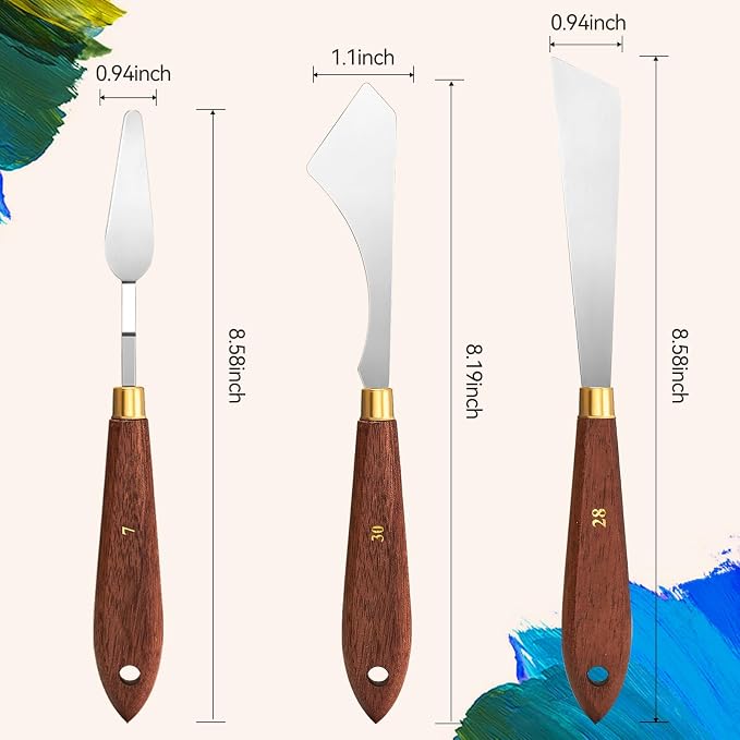 3 Pieces Palette Knife Set Stainless Steel Spatula palette knife - Image 6