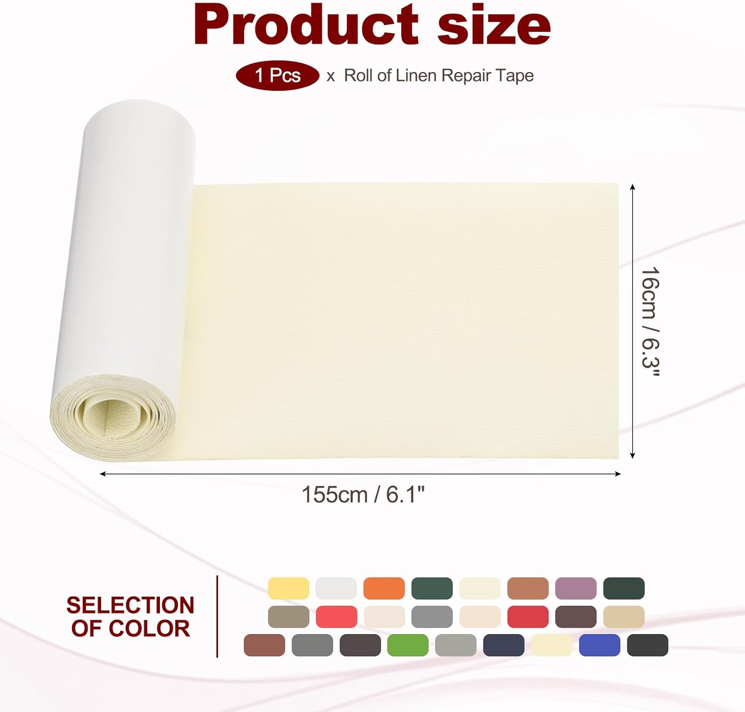 PATIKIL Leather Patches Tape for Furniture, 6.3 x 61 Inch Self Adhesive Vinyl Leather Repair Kit Cover Sheet for Couch, Sofa, Car Seats, Office Chair, Milky White