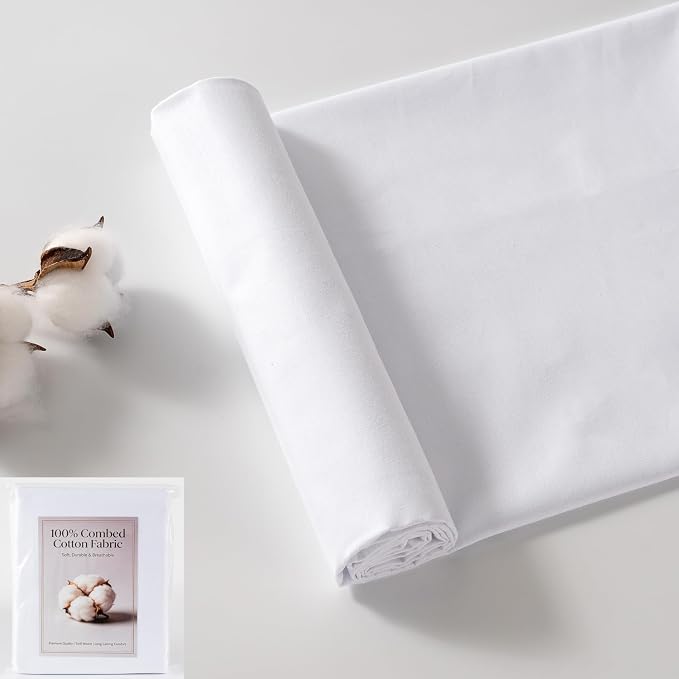 100% Combed Cotton Fabric by The Yard, 66 inches Wide, Premium Soft Breathable by CNSUPMK