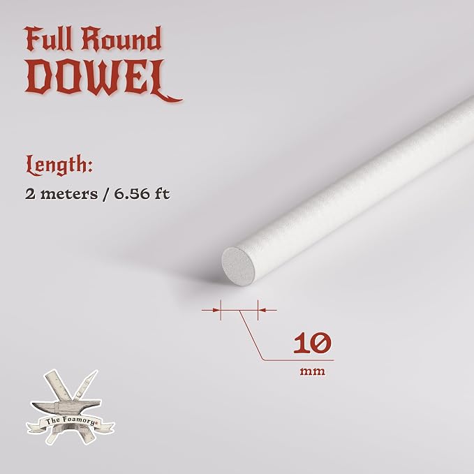 The Foamory's No Waste Full Round EVA Foam Dowel. 10mm x 2M Length. High-Density - Image 2