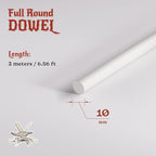 The Foamory's No Waste Full Round EVA Foam Dowel. 10mm x 2M Length. High-Density - Image 2