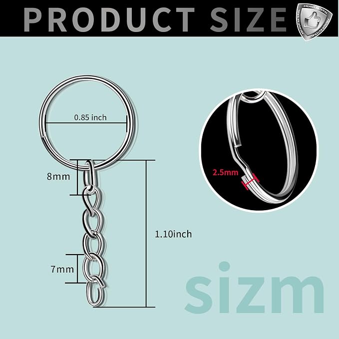 Teenitor Key Chain Rings Keychain Rings, Keyring 25mm - Image 4