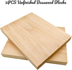 2PCS Unfinished Basswood Blocks - Image 2