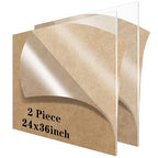 Acrylic Sheet 24 x 36 1/8 inch Thick Lesnlok 2 Pack 3mm Clear Plexiglass Sheet by Lesnlok