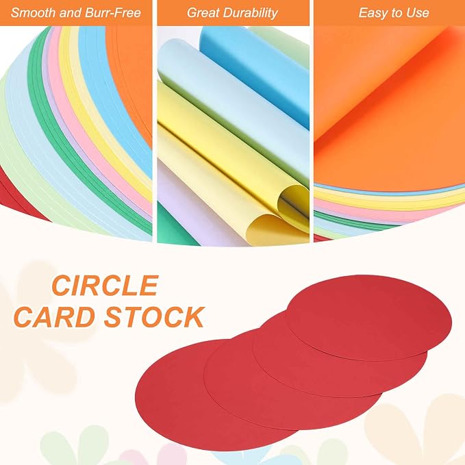 MECCANIXITY 24 Pcs Circle Card Stock, 5.9 Inch Round Cutouts Paper Thick - Image 3