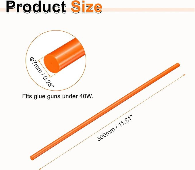 HARFINGTON 10pcs Hot Glue Sticks 0.28" Dia x 11.81" Long EVA Mini Hot Melt - Image 2