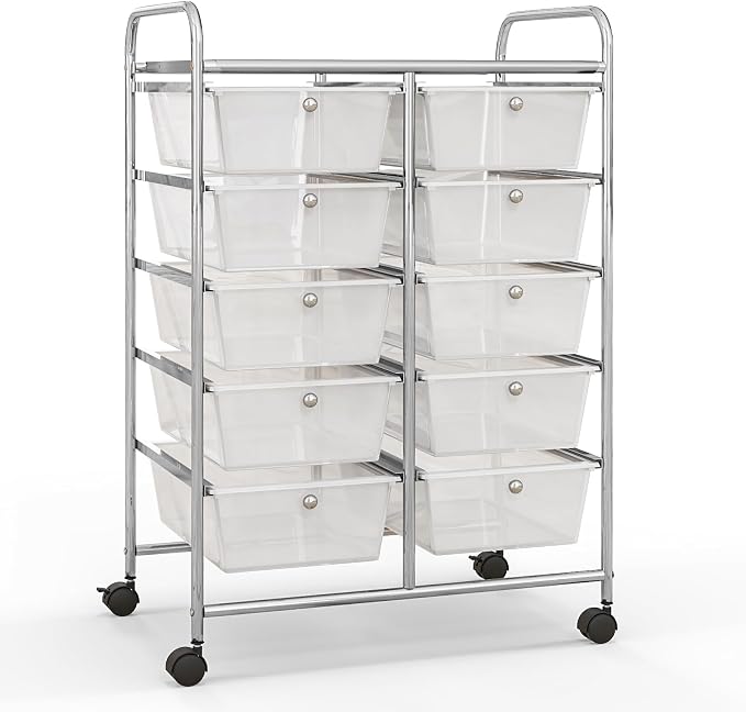 Giantex 10 Drawers Rolling Cart, Classroom Organizers, Storage Cart - Image 9