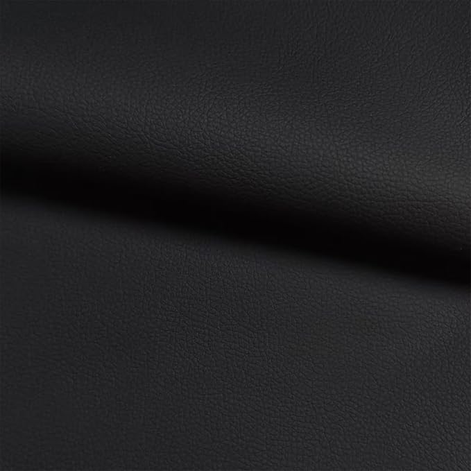Black Faux Leather Fabric 197"×55" Lychee Grain Upholstery Vinyl - Image 7