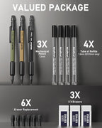 Nicpro 3 PCS 1.3 mm Mechanical Pencil Set 3 Colors - Image 6