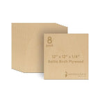 6 mm Baltic Birch Plywood 1/4 x 12 x 12 Inch, Box of 8 B/BB Grade Craft Wood by Woodpeckers