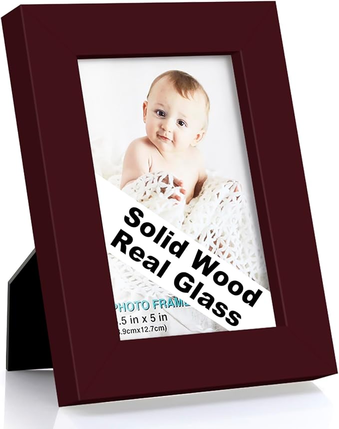 RPJC 3.5x5 inch Picture Frame Made of Solid Wood High Definition Glass by RPJC