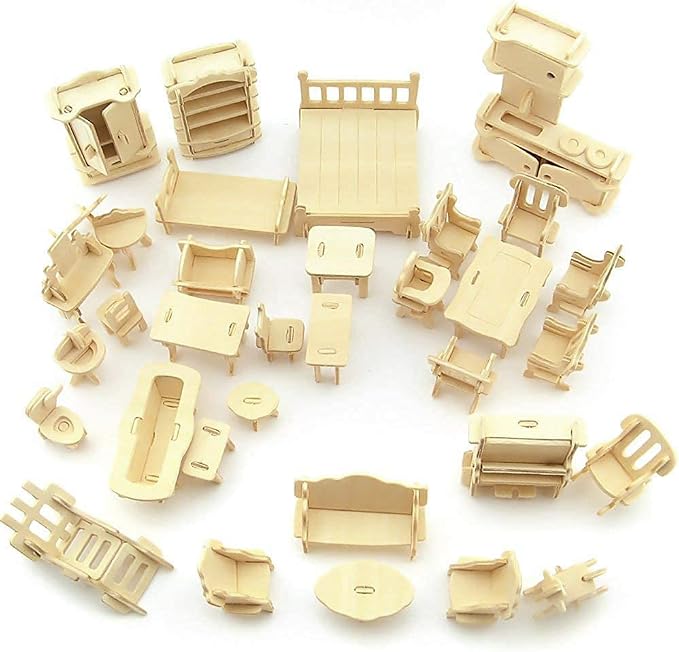CUTEROOM 3D Wooden Puzzle House, DIY Dollhouse Miniature Kit - Image 4