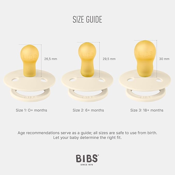 BIBS Pacifiers Colour Collection | Natural Rubber Baby Pacifier | Set of 2 BPA-Free Soothers | Made in Denmark | 6+ Months (Pack of 2) | Dusty Blue/Steel Blue