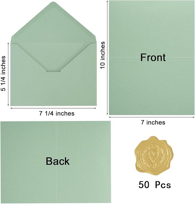 50 Pack Sage-Green A7 Envelopes - Image 2